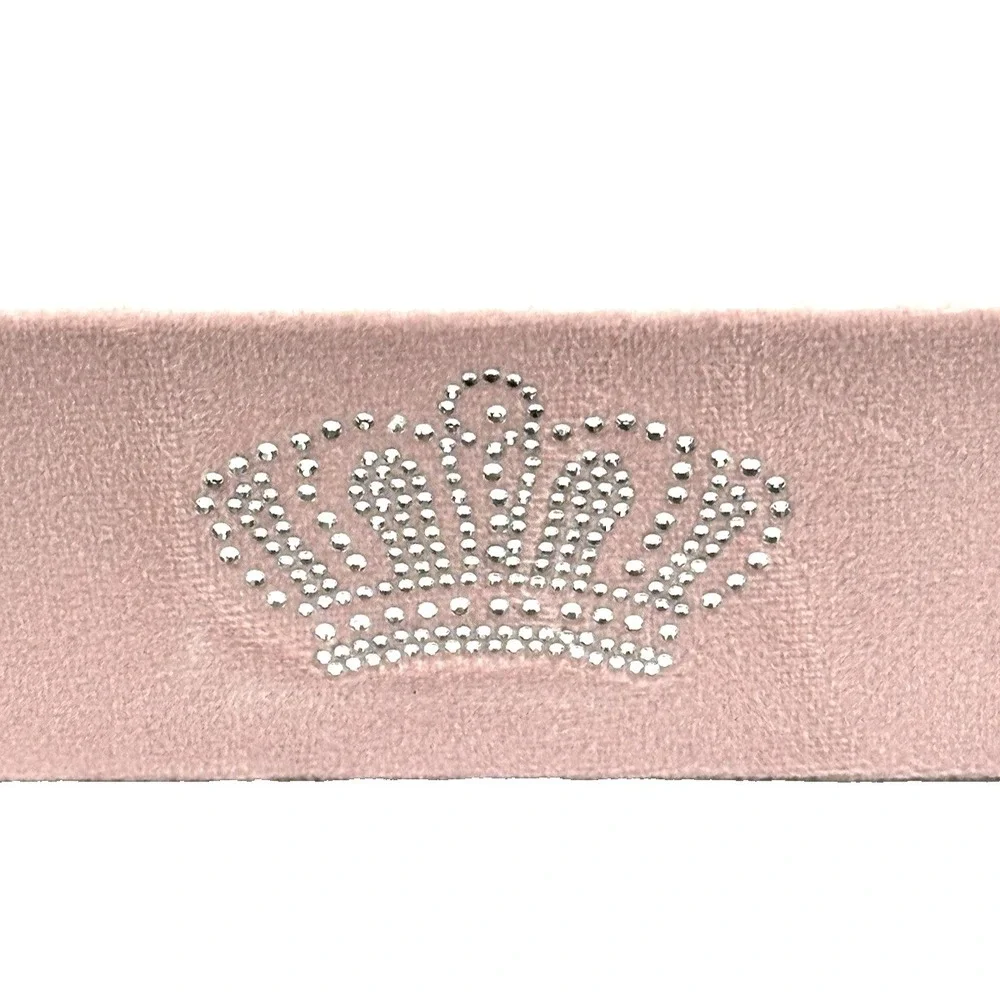 Juicy Couture Home Pink Velour Mirrored Tray Rhinestone Crown Vanity Decor New